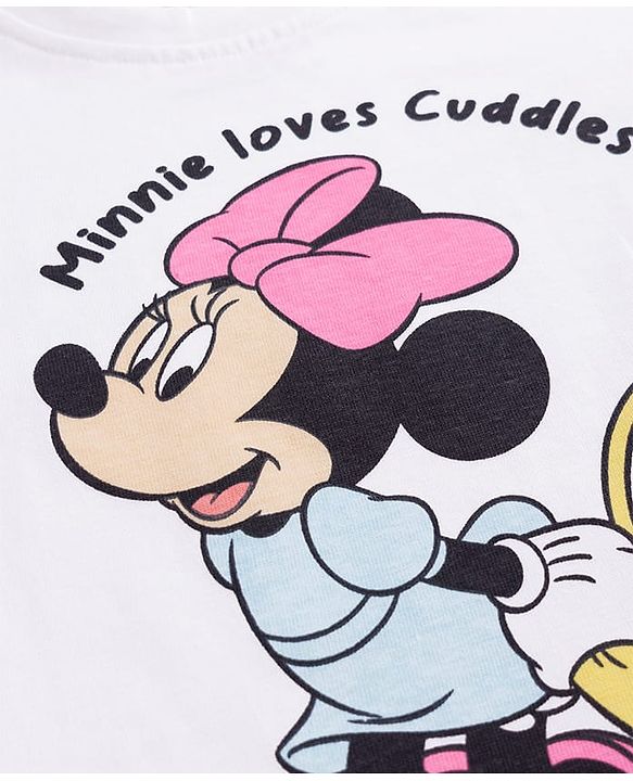 Babyhug Disney Single Jersey Knit Full Sleeves T-Shirt & Pyjama Night-Suit With Minnie Mouse Graphics Pack of 2 - Multicolor
