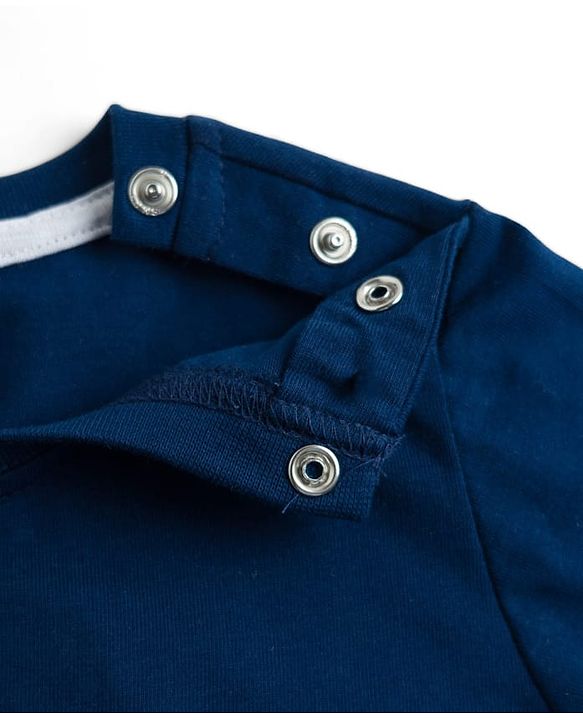 Babyhug Cotton Knit Full Sleeves Lion Printed T-Shirt & Stripped Pyjama Night Suit Set - Navy Blue