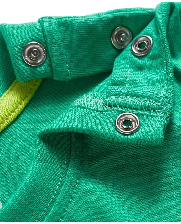 Babyhug Cotton Knit Half Sleeves T-Shirt & Pyjama Night Suit With Dino Print - Green