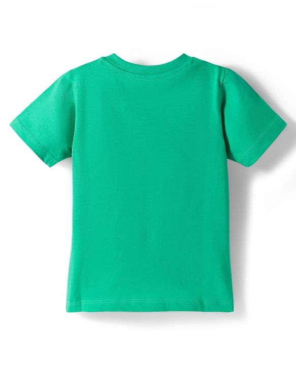 Babyhug Cotton Knit Half Sleeves T-Shirt & Pyjama Night Suit With Dino Print - Green
