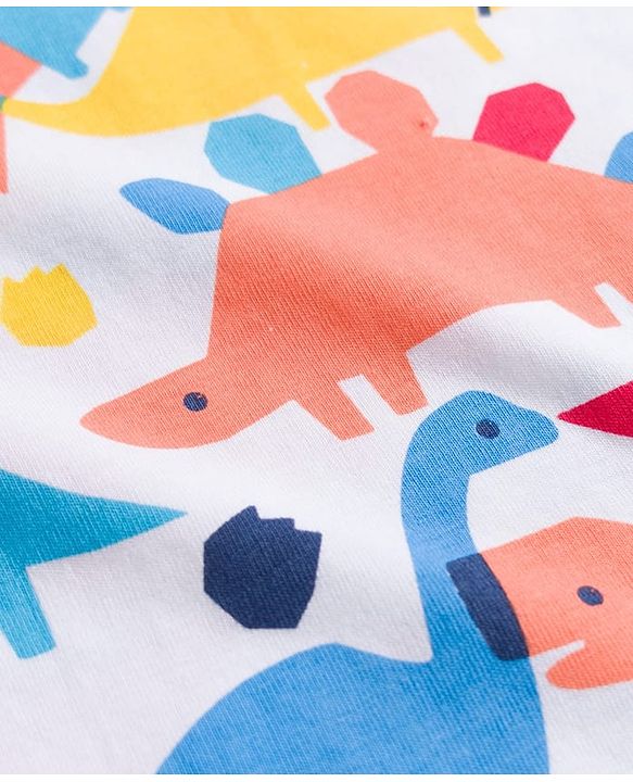 Babyhug Cotton Knit Half Sleeves Co-ords T-Shirt & Pajama Night Suit with Dino Print - Multicolor