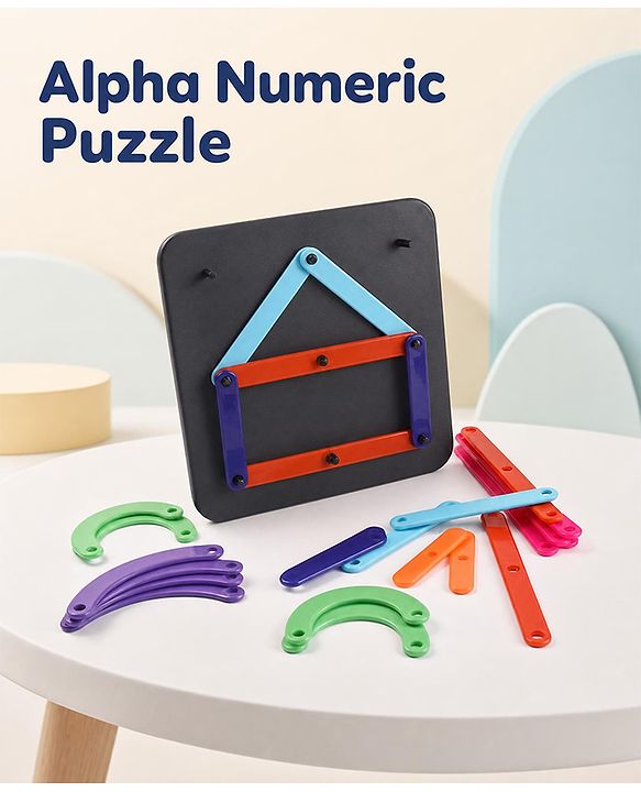 Babyhug Alpha Numeric Puzzle for Kids| Montessori Inspired Alphabet & Number Educational Toy| Enhances Cognitive Skills| Fine Motor Skills & Hand-Eye Coordination|Preschool Learning Toy| BIS Certified