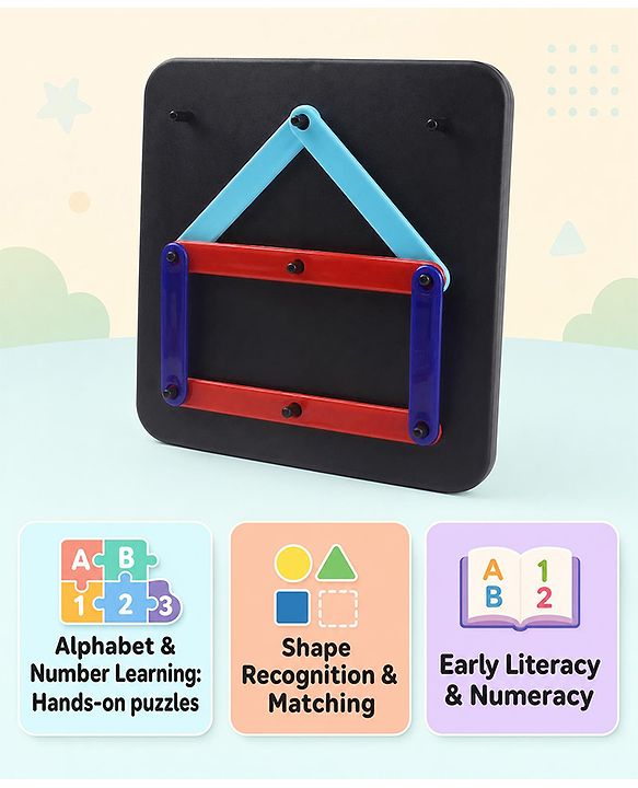 Babyhug Alpha Numeric Puzzle for Kids| Montessori Inspired Alphabet & Number Educational Toy| Enhances Cognitive Skills| Fine Motor Skills & Hand-Eye Coordination|Preschool Learning Toy| BIS Certified