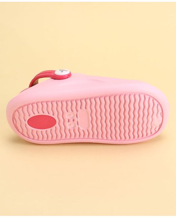 Pine Kids Back Strap Closure Solid Colour Clogs - Pink