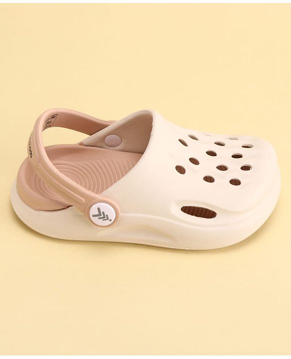Pine Kids Back Strap Closure Solid Colour Clogs - Beige & Peach