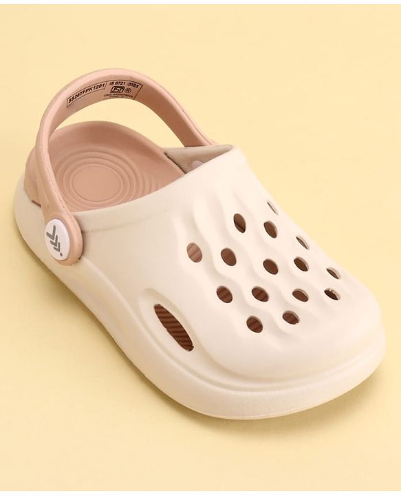 Pine Kids Back Strap Closure Solid Colour Clogs - Beige & Peach