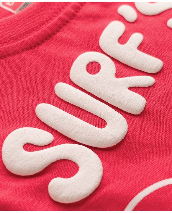 Babyhug Single Jersey Knit Sleeveless Text & Dino Printed T-Shirt & Denim Shorts with Cargo Pockets - Red & Blue