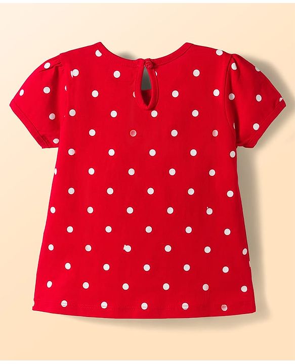 Babyhug Cotton Knit Half Sleeves T-Shirts with Floral & Polka Dots Graphics Pack of 3 - Multicolor