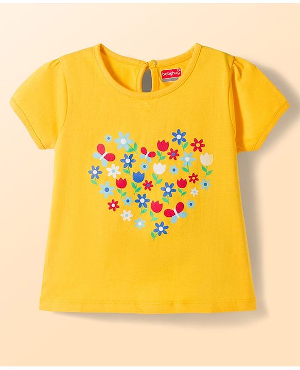 Babyhug Cotton Knit Half Sleeves T-Shirts with Floral & Polka Dots Graphics Pack of 3 - Multicolor