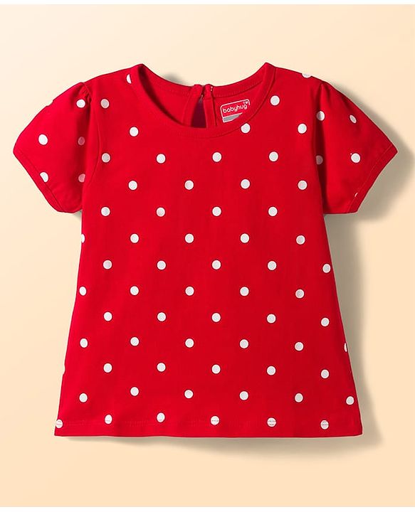 Babyhug Cotton Knit Half Sleeves T-Shirts with Floral & Polka Dots Graphics Pack of 3 - Multicolor