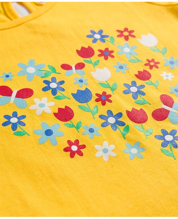 Babyhug Cotton Knit Half Sleeves T-Shirts with Floral & Polka Dots Graphics Pack of 3 - Multicolor