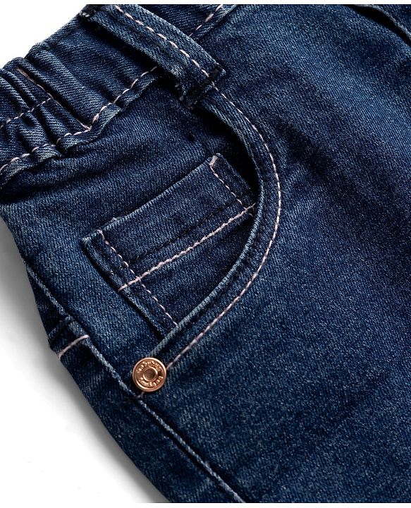 Babyhug Mid Thigh Length Solid Color Denim Skirt - Black