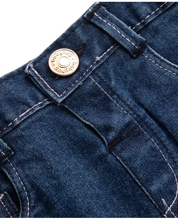 Babyhug Mid Thigh Length Solid Color Denim Skirt - Black