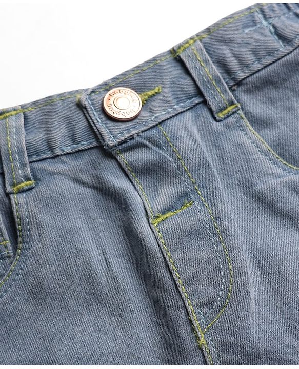 Babyhug Mid Thigh Length Solid Color Denim Skirt - Black