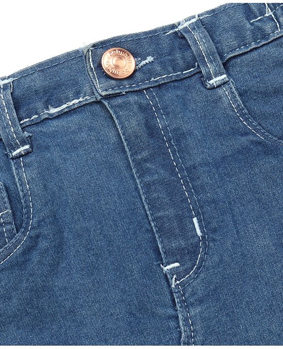 Babyhug Mid Thigh Length Solid Color Denim Skirt - Black