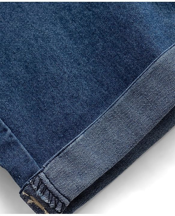 Babyhug Mid Thigh Length Solid Color Denim Skirt - Black