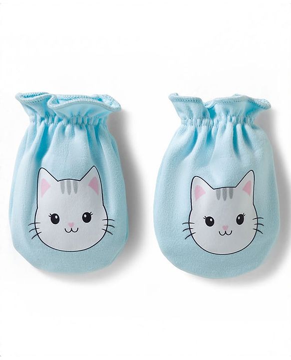 Babyhug 100% Cotton Knit Mittens With Animal Print Pack of 3 - Multicolor
