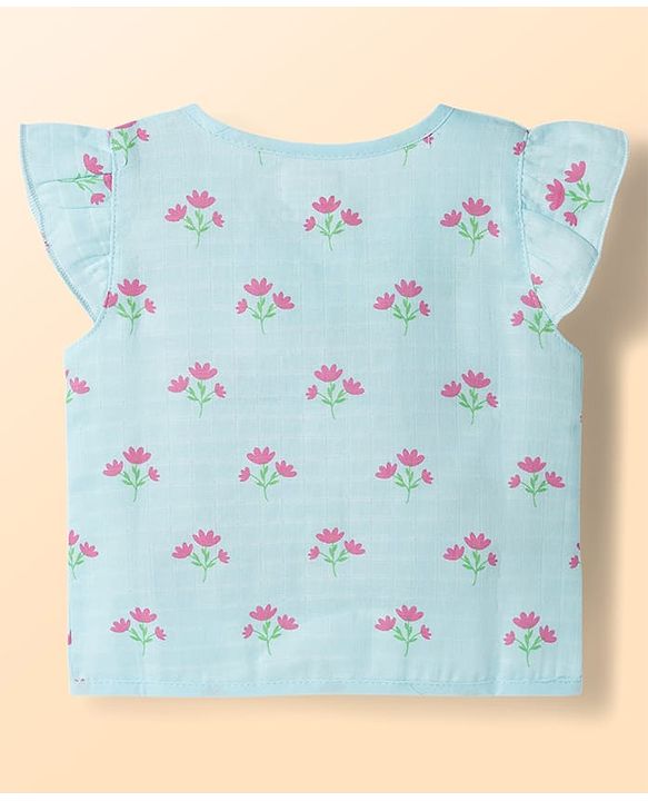 Babyhug 100% Cotton Muslin Woven Sleeveless Floral Printed Front Open Jhablas Pack Of 3- Multicolor