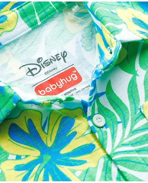 Babyhug Disney Single Jersey Knit Half Sleeves Shirt & Shorts Co-ord Set With T-Shirt & Mickey Mouse & Family Graphics - Multicolor