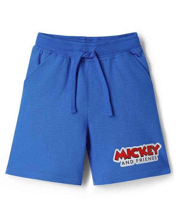 Babyhug Disney Single Jersey Knit Half Sleeve T-Shirt & Shorts Set With Mickey Mouse & Family Graphics Pack of 2 - Multicolour