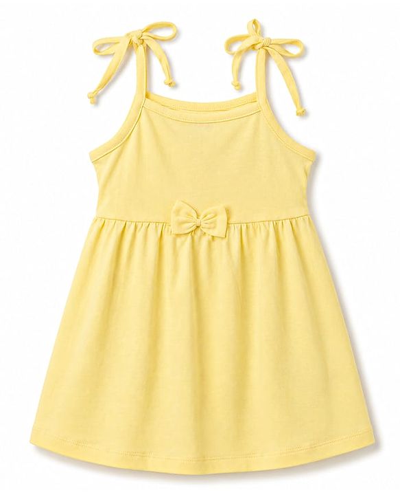 Babyhug 100% Cotton Single Jersey Knit Antibacterial Sleeveless Fit and Flare One Piece Frocks With Lemon Print Pack of 2 - Multicolor