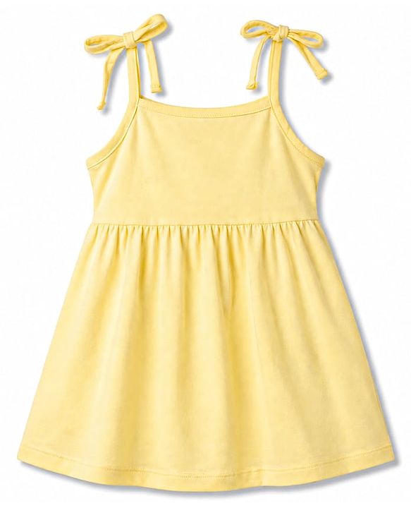 Babyhug 100% Cotton Single Jersey Knit Antibacterial Sleeveless Fit and Flare One Piece Frocks With Lemon Print Pack of 2 - Multicolor