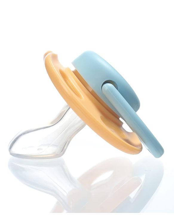 Babyhug Seahorse Print Orthodontic Pacifier Pack of 2| 3+ Months| Protective Hygienic Cap| Breathable Airflow Vents | Orthodontic Silicone Teat | Food-Grade Silicone | BPA Free | Baby Safe