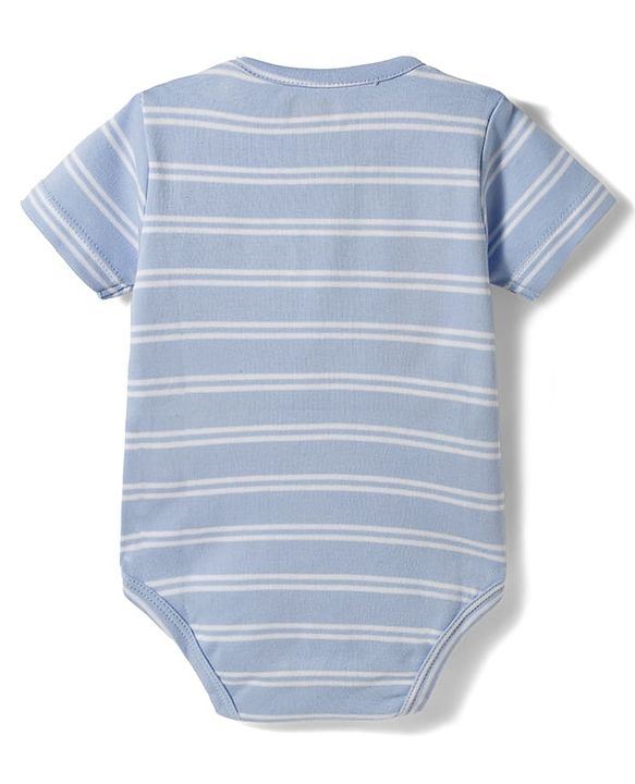 Babyhug 100% Cotton Interlock Knit Half Sleeves Onesie With Leggings & Cap & Lion Print With Applique - Multicolor