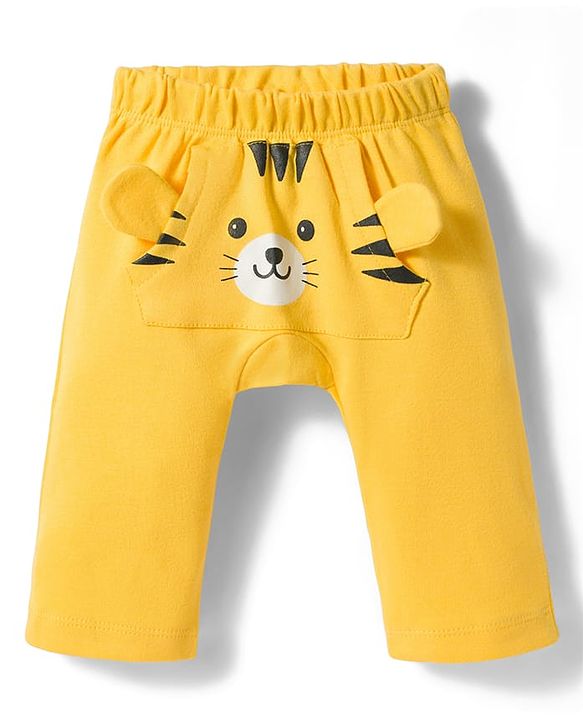 Babyhug 100% Cotton Interlock Knit Half Sleeves Onesie With Leggings & Cap & Lion Print With Applique - Multicolor