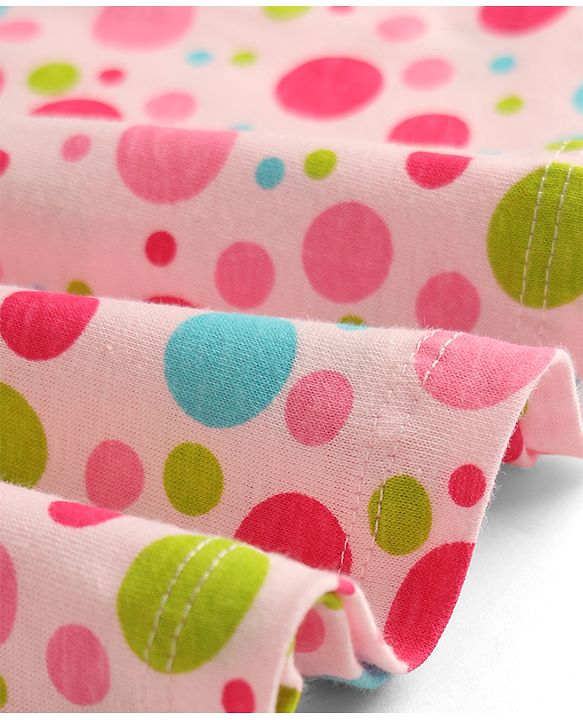 Babyhug 100% Cotton Single Jersey Knit Sleeveless Solid & Polka Dots Printed Frocks with Bow Applique Pack of 2 - Red