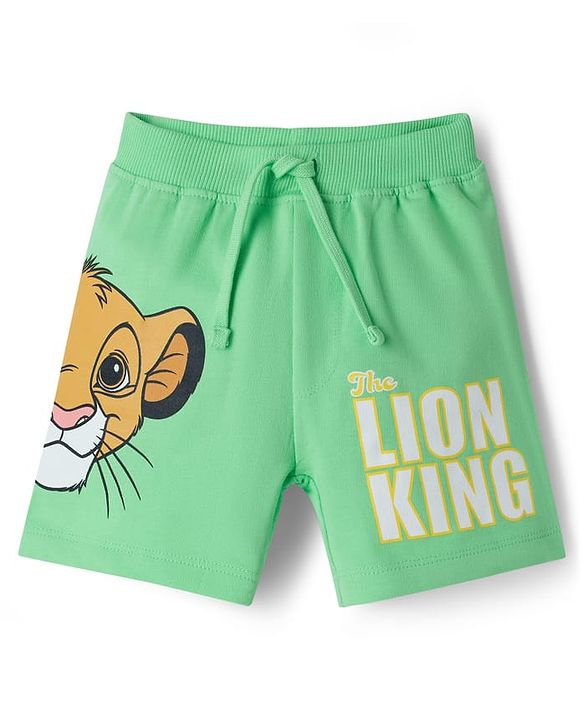 Babyhug Disney Single Jersey Knit Half Sleeve T-Shirt & Shorts Set With Lion King Graphics - Multicolour
