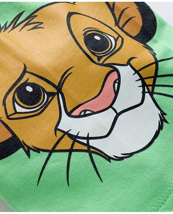 Babyhug Disney Single Jersey Knit Half Sleeve T-Shirt & Shorts Set With Lion King Graphics - Multicolour