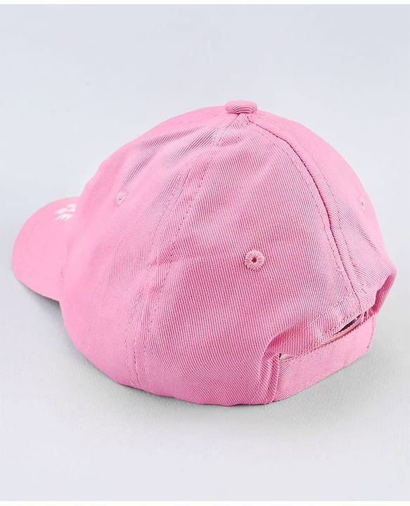 Babyhug Disney Cotton Woven Cap With Mickey Mouse Graphics Pink - Diameter 20 cm