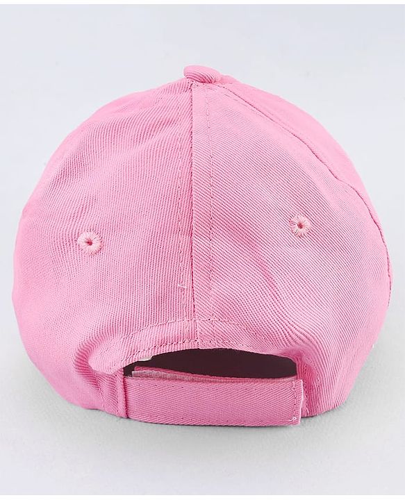 Babyhug Disney Cotton Woven Cap With Mickey Mouse Graphics Pink - Diameter 20 cm