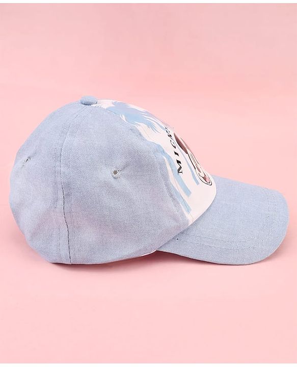 Pine Kids Cotton Woven Cap With Mickey Mouse Print Light Blue - Diameter 16 cm