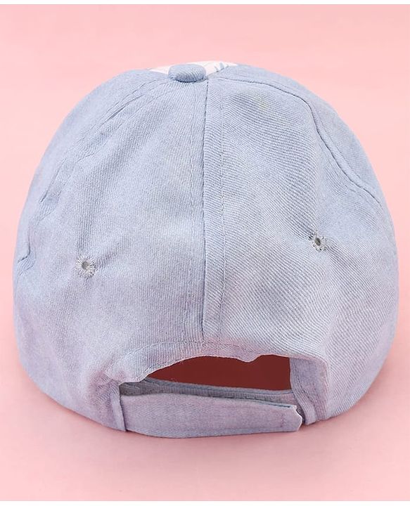 Pine Kids Cotton Woven Cap With Mickey Mouse Print Light Blue - Diameter 16 cm