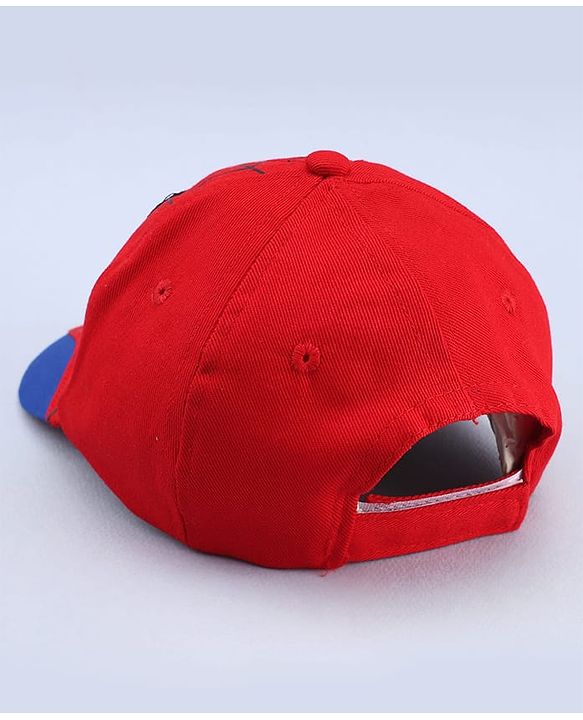 Pine Kids Marvel 100% Cotton Woven Summer Cap With Spider Man Graphics Red - Diameter 19 cm