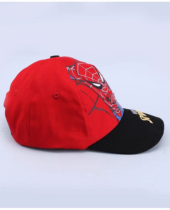 Pine Kids Marvel 100% Cotton Woven Summer Cap With Spider Man Graphics Red - Diameter 20 cm