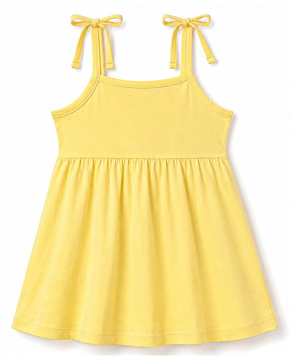 Babyhug 100% Cotton Knit Sleeveless Floral Printed Frocks With Bow Applique Pack Of 2 - Multicolor