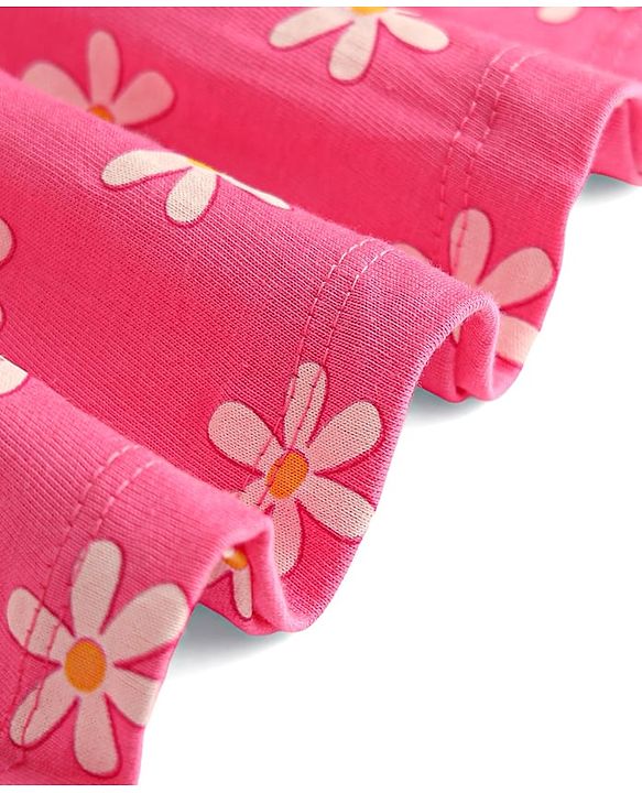 Babyhug 100% Cotton Knit Sleeveless Floral Printed Frocks With Bow Applique Pack Of 2 - Multicolor