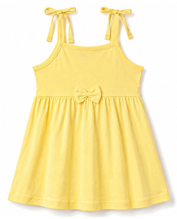 Babyhug 100% Cotton Knit Sleeveless Floral Printed Frocks With Bow Applique Pack Of 2 - Multicolor