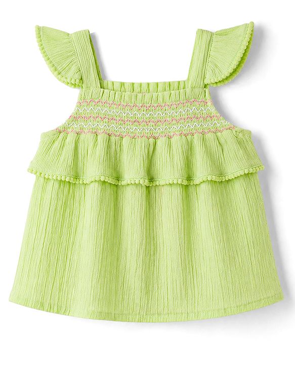 Babyhug 100% Cotton Crepe Woven Top with Smocking Detailing Multi Color 9-12 Months