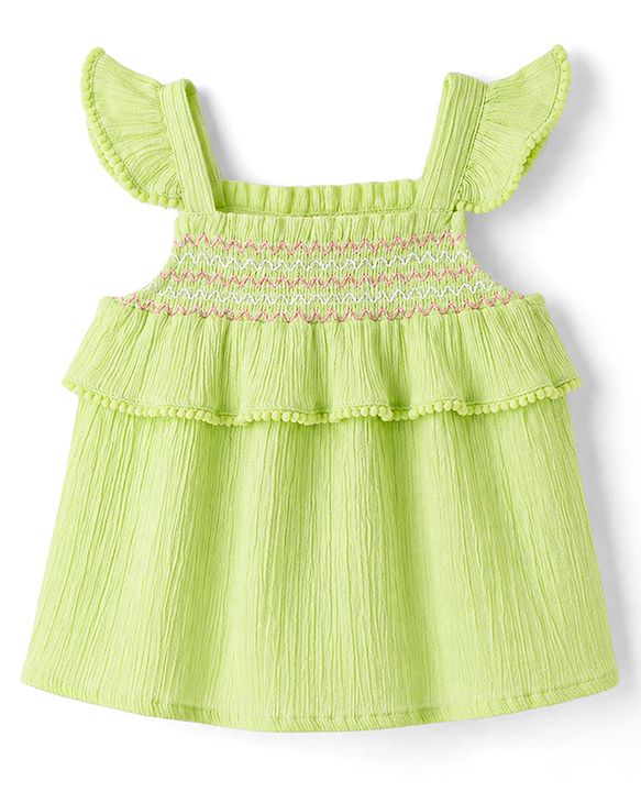 Babyhug 100% Cotton Crepe Woven Top with Smocking Detailing Multi Color 9-12 Months