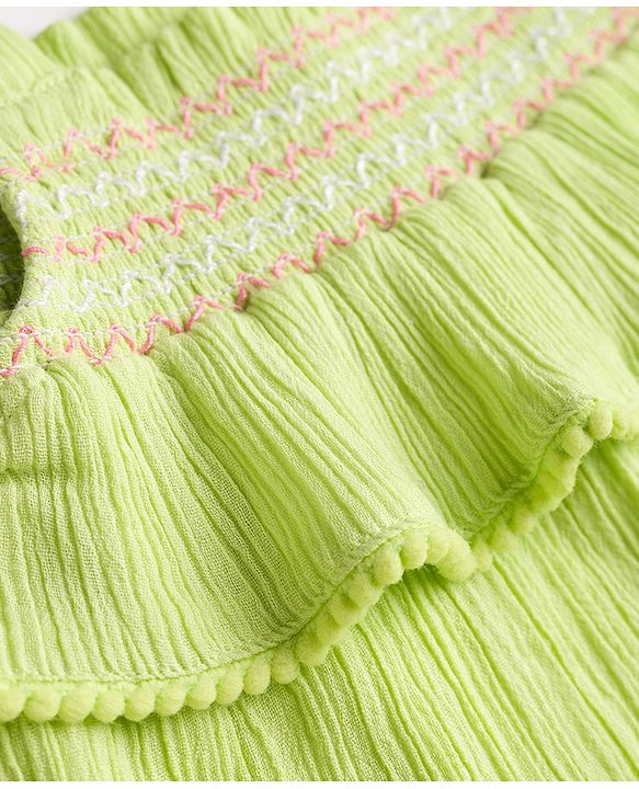 Babyhug 100% Cotton Crepe Woven Top with Smocking Detailing Multi Color 9-12 Months
