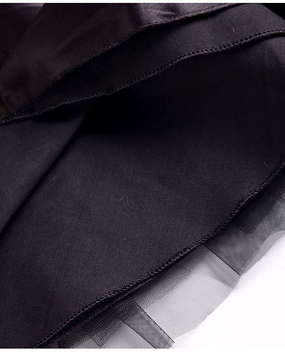 Babyhug Mesh Woven Sleeveless Solid Colour Party Dress with Sequined Bow Detailing - Black