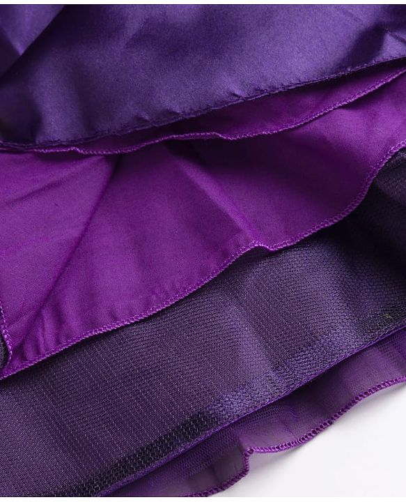 Babyhug T-issue Woven Sleeveless Solid Colour Fit & Flared Party Dress with Bow Applique - Purple