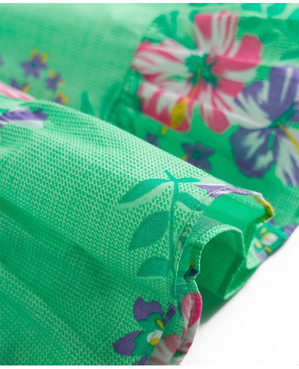 Babyhug Single Jersey Knit Frill Sleeves Floral Printed Frock - Sea Green
