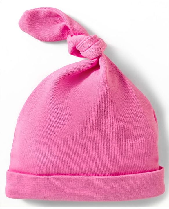 Babyhug 100% Cotton Interlock Knit Cap, Mittens & Booties Set With Cutie Print Pink - Diameter 10 cm