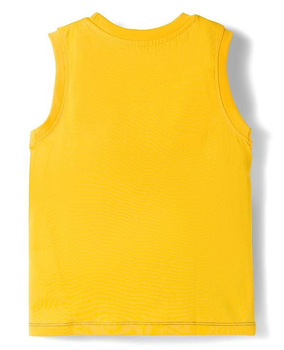 Pine Kids Marvel 100% Cotton Knit Sleeveless Cut N Sew Tank T-Shirt With Avengers Graphics - Multicolour