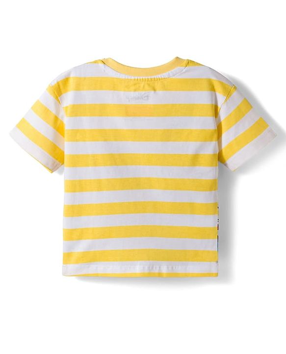 Babyhug Disney Single Jersey Knit Half Sleeves Oversized T-Shirt with Mickey Mouse Graphics - Multicolor